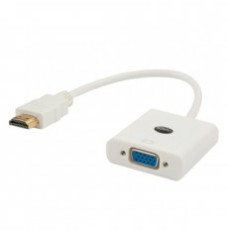 Savio CL-27B video cable adapter HDMI Type A (Standard) VGA (D-Sub) White