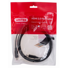 UNITEK HDMI CABLE 2.0 4K60HZ,FLAT,2M,C11063BK-2M