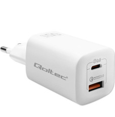 Qoltec 50765 mobile device charger Laptop, Portable gaming console, Power bank, Smartphone, Smartwatch, Tablet White AC Fast charging Indoor