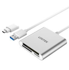 UNITEK Y-9313D card reader USB 3.2 Gen 1 (3.1 Gen 1) Type-A Silver