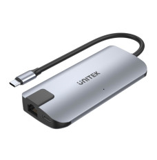 UNITEK uHUB P5+ USB 2.0 Type-C Black, Grey