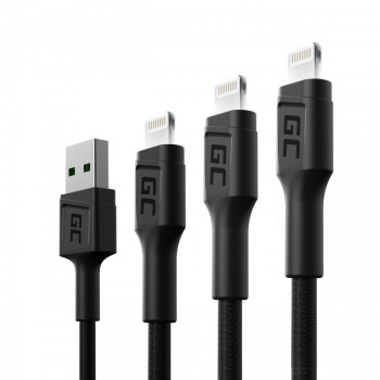 3x GC Ray USB cable Lightning 30, 120, 200cm, LED