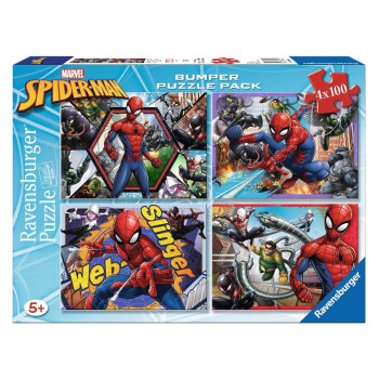 Puzzle 4x100 pcs Spider Man Bumper Pack