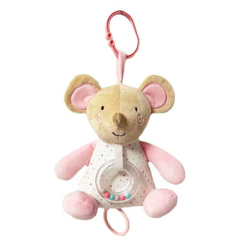 Music box Mouse 18 cm beige