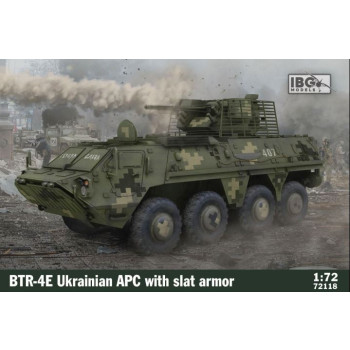 Plastic model BTR-4E Ukrainian APC with slat armor 1 72