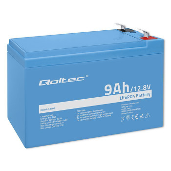 LiFePO4 battery 12.8V, 9Ah, 115.2Wh, BM