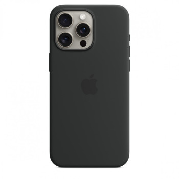 Silicone case with MagSafe for iPhone 15 Pro Max - black