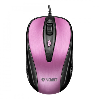 Wired mouse USB, 4 buttons, optical, symmetrical, Optic 2400DPI Pink