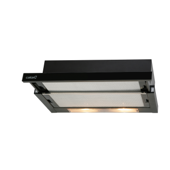 CATA | Hood | TF 2003 600 GBK | Energy efficiency class C | Telescopic | Width 60 cm | 390 m³/h | Mechanical control | Black Glass | LED