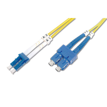 Digitus Patch Cord FO, Duplex, LC to SC SM OS2 09/125 µ, 2 m Yellow