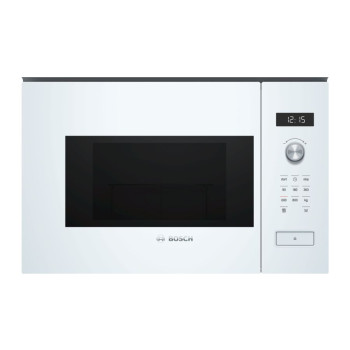 Bosch Microwave Oven BFL524MW0	 20 L, Retractable, Rotary knob, Touch Control, 800 W, White, Built-in, Defrost function