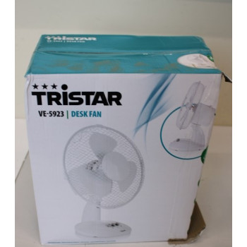 SALE OUT. Tristar VE-5923 Desk fan, Ø 23 cm, Oscillating, DAMAGED PACKAGING | Tristar | Desk Fan | VE-5923 | Desk Fan | DAMAGED PACKAGING | White | Diameter 23 cm | Number of speeds 2 | Oscillation | 20 W | No