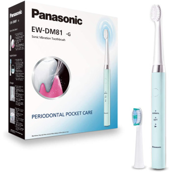 Panasonic Electric Toothbrush EW-DM81-G503 Rechargeable, For adults, Number of brush heads included 2, Number of teeth brushing modes 2, Sonic technology, White/Mint