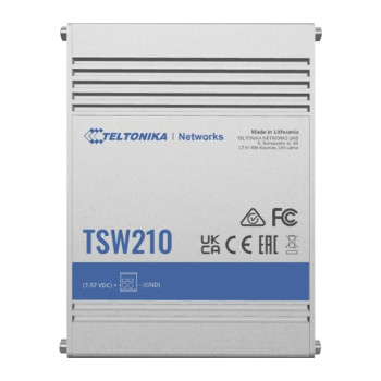 Teltonika | Switch | TSW210 | Unmanaged | Wall mountable | 1 Gbps (RJ-45) ports quantity 8 | 10 Gbps (RJ-45) ports quantity | SFP ports quantity 2 | SFP+ ports quantity | Combo ports quantity | PoE+ ports quantity | Passive PoE ports quantity | 24 month(s