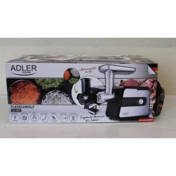 SALE OUT.  | Adler | Meat mincer with a shredder | AD 4813 | Silver/Black | 600 W | Number of speeds 2 | Throughput (kg/min) 1 | DAMAGED PACKAGING