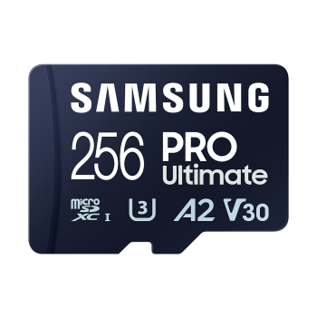 Samsung MicroSD Card PRO Ultimate 256 GB, microSDXC Memory Card, Flash memory class U3, V30, A2, SD adapter