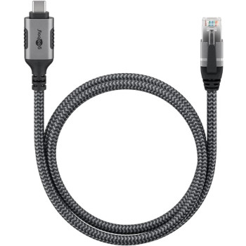 Black | Goobay USB-A 3.1 to RJ45 Ethernet Cable, 1 m | 70696