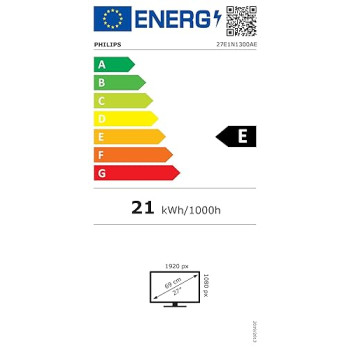 Philips | 27E1N1300AE/00 | 27 " | IPS | 1920 x 1080 pixels | 16:9 | Warranty 36 month(s) | 4 ms | 250 cd/m² | HDMI ports quantity 1 | 100 Hz