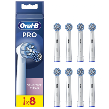 Oral-B | Replaceable toothbrush heads | EB60X-8 Sensitive Clean Pro | Heads | For adults | Number of brush heads included 8 | White