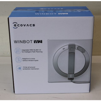 SALE OUT. Ecovacs Window cleaning robot WINBOT W2, Auto-Spray, Intelligent steady climbing system, WIN-SLAM 4.0, White, UNPACKED, USED, MISSING ONE CLOTH | Windows Cleaner Robot | WINBOT W2 | Corded | 2800 Pa | White | UNPACKED, USED, MISSING ONE CLOTH