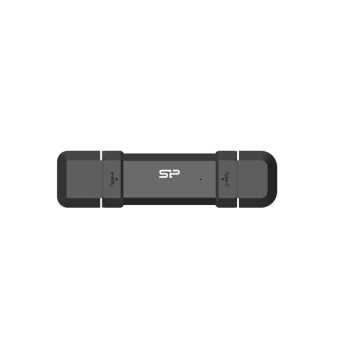 SILICON POWER DS72 Dual USB-C/USB 3.2 Gen 2 Portable External SSD, 500GB, Black | Portable External SSD | DS72 | 500 GB | USB Type-A/USB Type-C 3.2 Gen 2 | Black