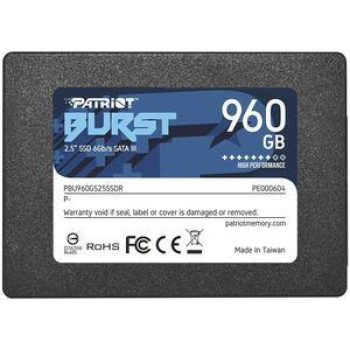 SSD PATRIOT Burst Elite 960GB SATA 3.0 3D NAND Write speed 320 MBytes/sec Read speed 450 MBytes/sec 2,5" TBW 400 TB PBE960GS25SSDR
