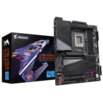 Mainboard GIGABYTE Intel Z790 LGA1700 ATX Memory DDR5 Memory slots 4 2xPCI-Express 4.0 16x 1xPCI-Express 5.0 16x 4xM.2 1xHDMI 1xDisplayPort 4xUSB 2.0 5xUSB 3.2 1xUSB-C 1xOptical S/PDIF 1xRJ45 2xAudio port Z790AORUSELITEXWIFI7