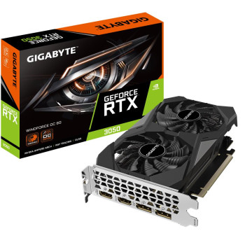 Graphics Card GIGABYTE NVIDIA GeForce RTX 3050 6 GB GDDR6 96 bit PCIE 4.0 16x Memory 14000 MHz GPU 1477 MHz Dual Slot Fansink 2xHDMI 2xDisplayPort GV-GV-N3050WF2OC-6GD_1.0