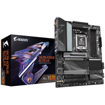 Mainboard GIGABYTE AMD X670 SAM5 ATX Memory DDR5 Memory slots 4 1xPCI-Express 3.0 16x 1xPCI-Express 4.0 16x 4xM.2 1xHDMI 4xUSB 2.0 8xUSB 3.2 1xUSB-C 1xRJ45 3xAudio port X670AORUSELITEAX1.3