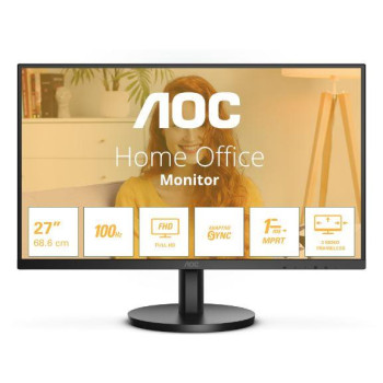 LCD Monitor AOC 27" Panel VA 1920x1080 16:9 100 Hz Matte 1 ms Speakers Tilt Colour Black 27B3HMA2