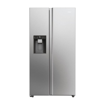 Haier SBS 90 Serie 5 HSW59F18EIMM side-by-side refrigerator Freestanding 601 L E Platinum, Stainless steel