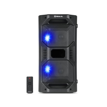 REAL-EL X-757 Bluetooth Portable Speaker with LED RGB Backlight, 50 W, Black