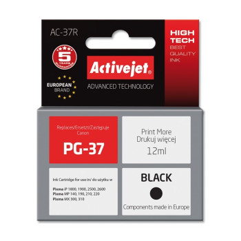 Activejet AC-37R ink (replacement for Canon PG-37; Premium; 12 ml; black)