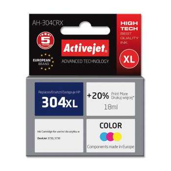 Activejet AH-304CRX ink for HP printer; HP 304XL N9K07AE replacement; Premium; 18 ml; color