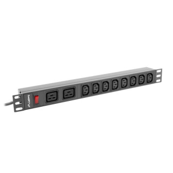 LANBERG POWER STRIP PDU RACK (1U, 16A,2XC19,8XC13)