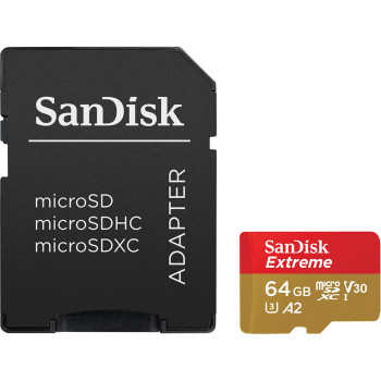 SanDisk Extreme 64 GB MicroSDXC UHS-I Class 10 + adapter