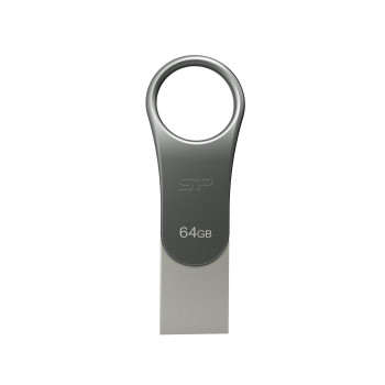 Silicon Power Mobile C80 USB flash drive 64 GB USB Type-A / USB Type-C 3.0 (3.1 Gen 1) Titanium
