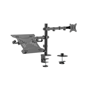 Gembird MA-DA-03 Adjustable desk mount with monitor arm and notebook tray (rotate, tilt, swivel), 17”-32”, up to 9 kg