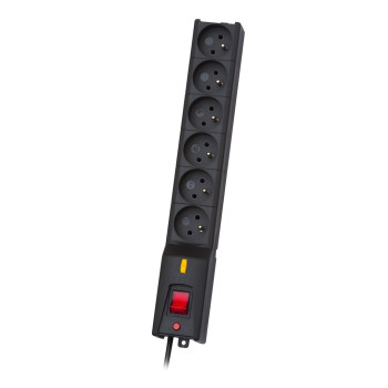 LESTAR LX 610 G-A, surge protector, 1.5m, black 6 AC outlet(s) 230 V
