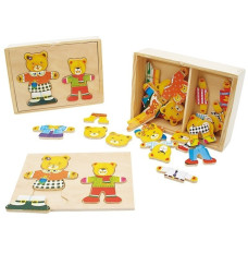 Wooden puzzle, Teddy bear with baby