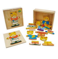 Wooden Teddy Bear Single Puzzle