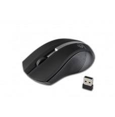 Wireless optical mouse, GALAXY black silver, rubber surface
