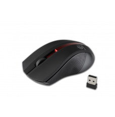 Wireless optical mouse, GALAXY black red, rubber surface
