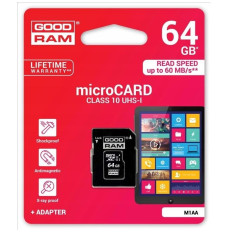 Memory card microSD 64GB CL10 UHS I + adapter