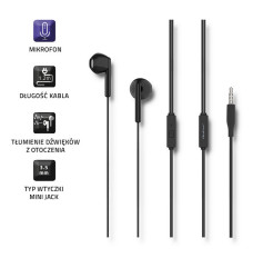 In-ear headphones + microphone, black