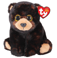 Plush toy Ty Bear brown-black - Kodi 15 cm