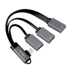 USB3.2 Hub USB-C M 90, to 3xUSB-A F, 0.15m
