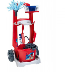 Cleaning trolley with vacuum cleaner