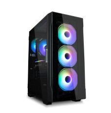 PC case I3 Neo TG Mid Tower RGB fan x4, black