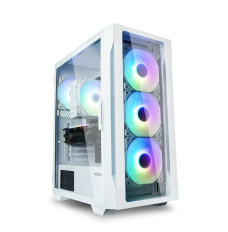 PC case I3 Neo TG White Mid Tower RGB fan x4, white